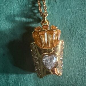 kate spade Gold and Crystal French Fry Necklace
